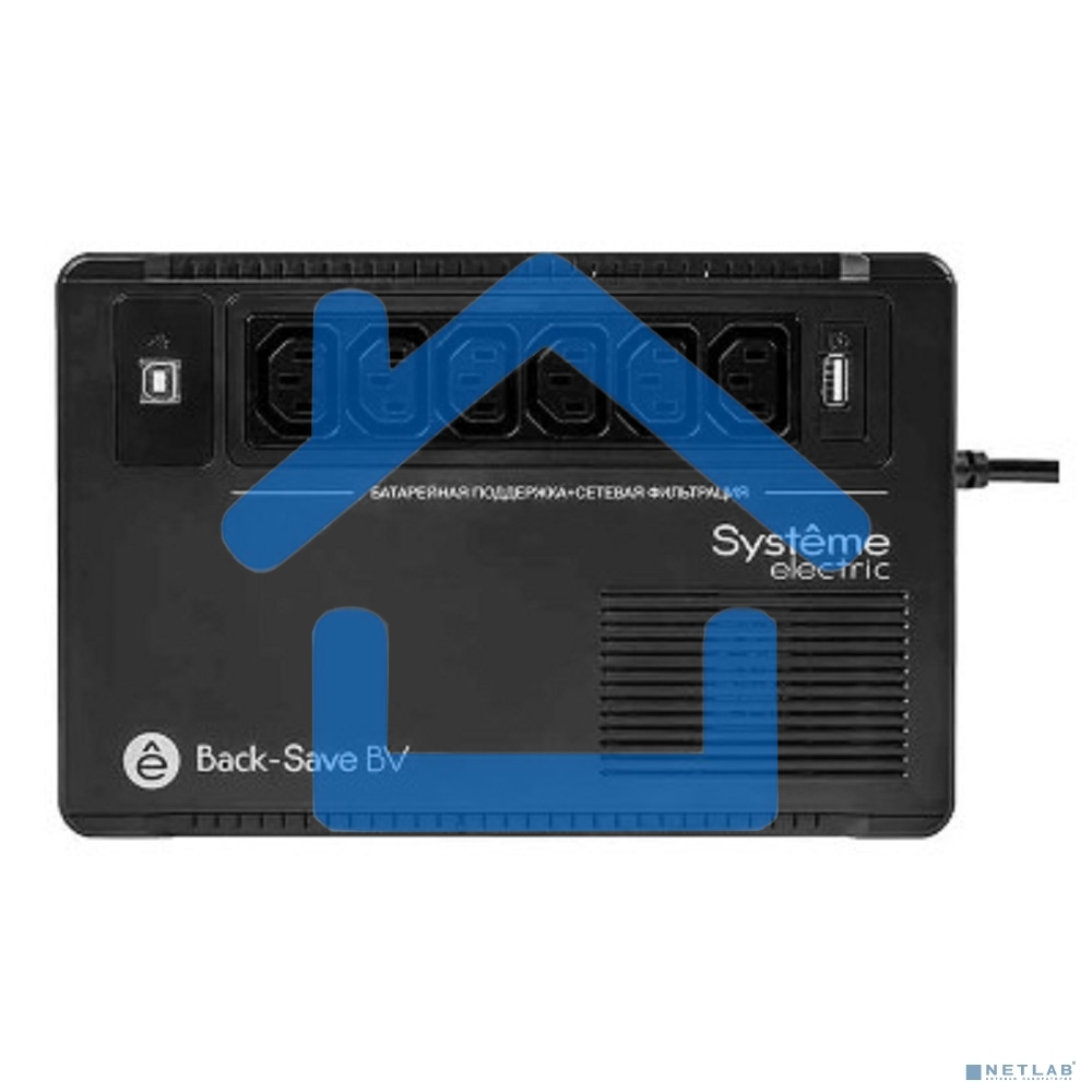Источник бесперебойного питания Systeme Electriс Back-Save, 800VA/480W, 230V, Line-Interactive, AVR, 6xC13 Outlets, USB charge(type A), USB
