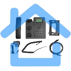 IP-телефон Flat-Phone C10: 2 SIP-аккаунта, 2 порта 10/100BASE-T (RJ-45), ЖК-дисплей, PoE, адаптер питания 220В