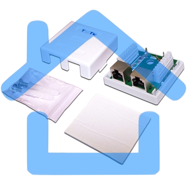 Настенная розетка, 1 порт RJ-45 категории 5е, STP, белая