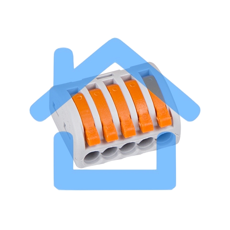 Соединительная клемма многоразовая, 5-и проводная, серая (0,08-4 мм²), (5шт.) Rexant