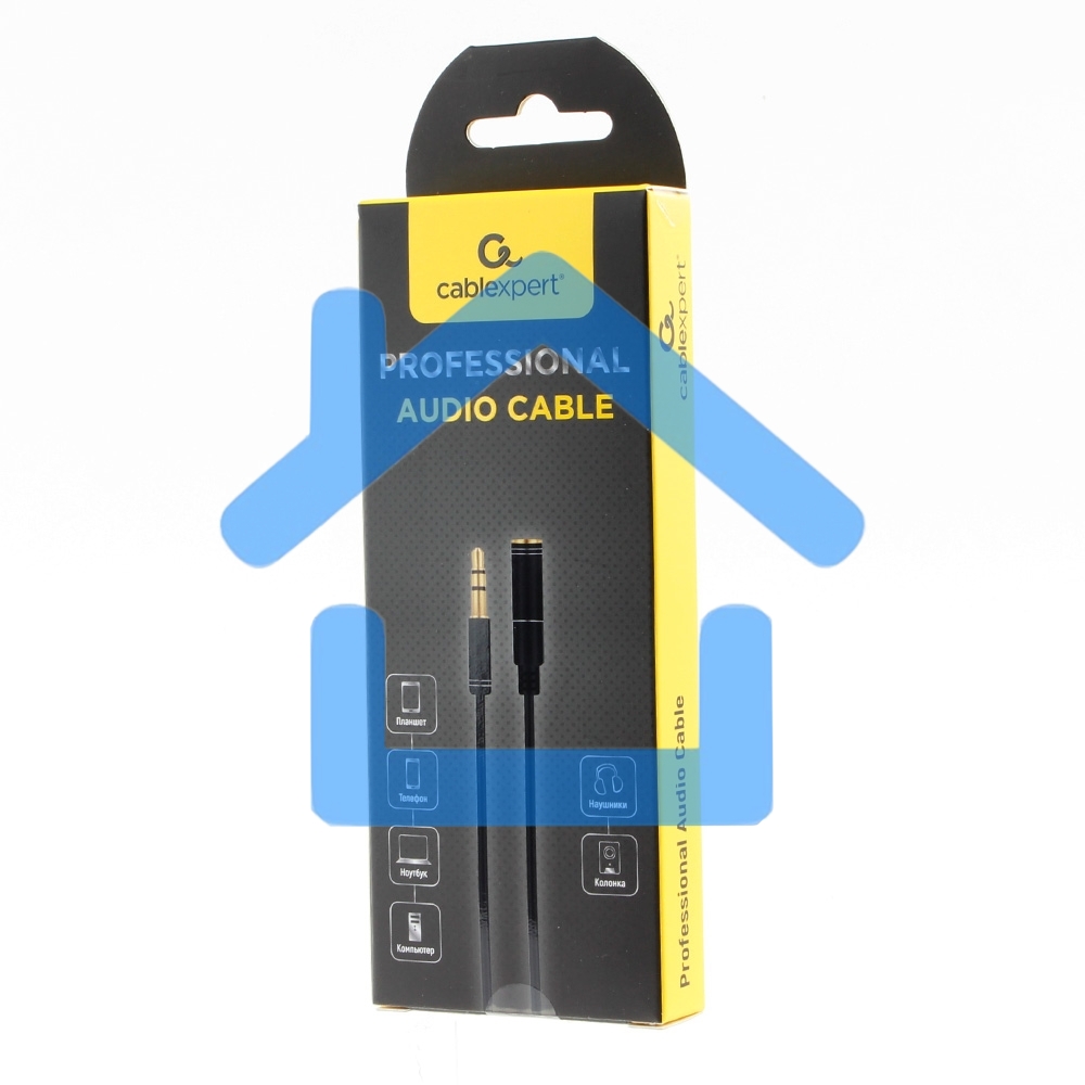 Кабель аудио удлинительный Cablexpert CCAB-02-35MF-2MB. 3.5 Jack (M)/3.5 Jack (F), черный, 2м, блистер