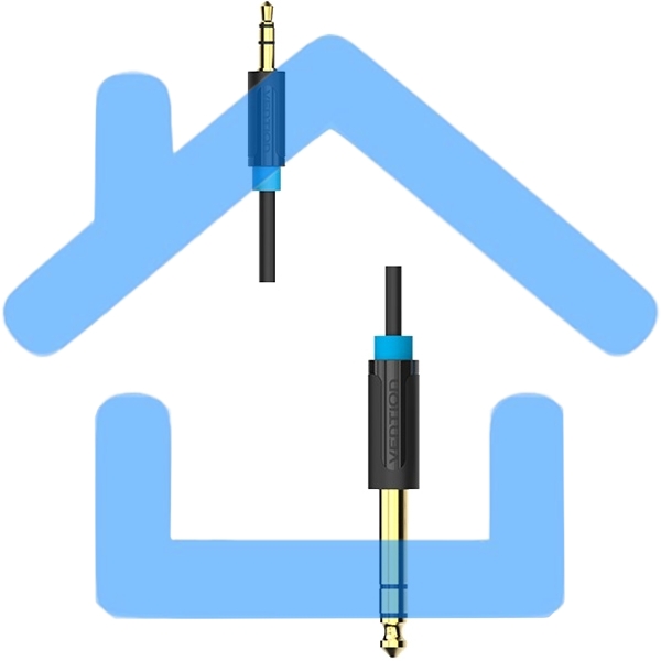 Кабель Vention аудио Jack 6,5 mm M/ 3,5 M - 1 м
