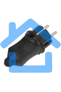 Вилка прямая влагозащищенная 2P+PE 230V, 16 А, IP44 каучук PROconnect