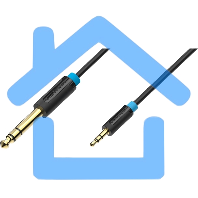 Кабель Vention аудио Jack 6,5 mm M/ 3,5 M - 1 м