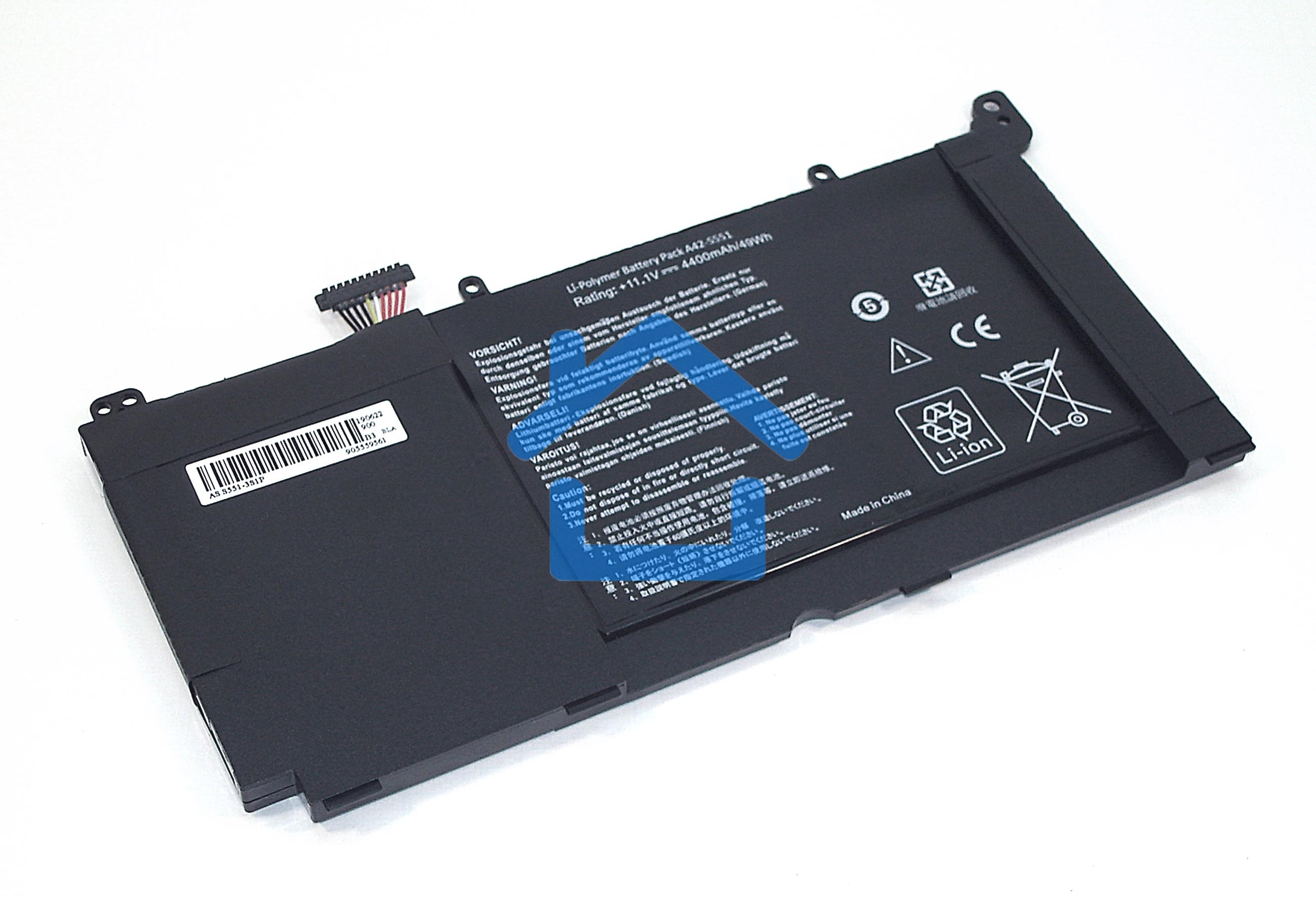 Аккумуляторная батарея для ноутбука Asus S551 11.1V 4400mAh OEM черный