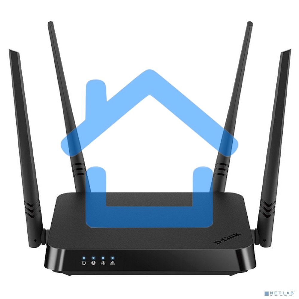 Роутер D-Link DIR-822/RU/E1A, Wireless AC1200 Dual-Band Router with 1 10/100Base-TX WAN port and 4 10/100Base-TX LAN ports.802.11b/g/n compatible, 802.11AC up to 866Mbps,1 10/100Base-TX WAN port, 4 10/100B