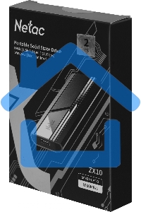 Внешний SSD Netac ZX10, 2TB, USB 3.2 Gen 2 Type-C, R/W 1050/1050, черный