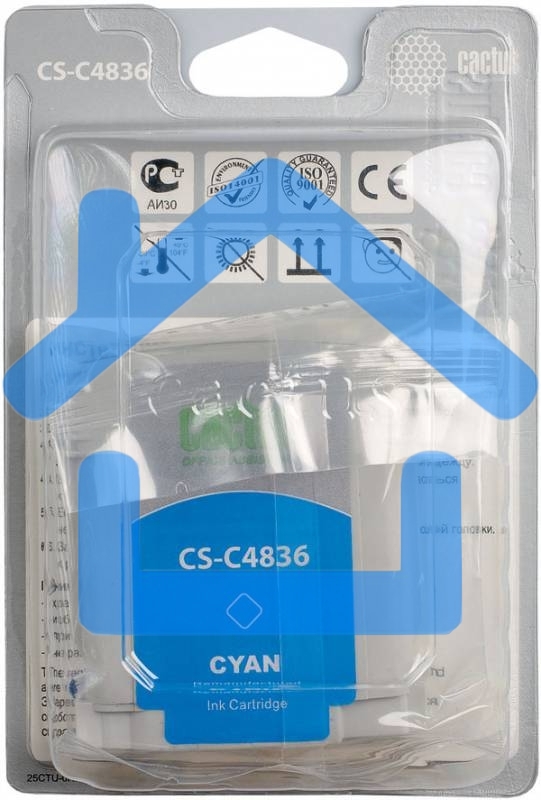 Картридж струйный Cactus CS-C4836 голубой (29 ml) для №11 HP 2000/2500/1000/1100/1200