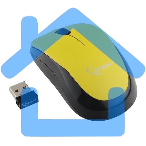Мышь беспроводная Gembird MUSW-360-LM желтый, 1000 dpi, радиоканал, USB, кнопки - 3