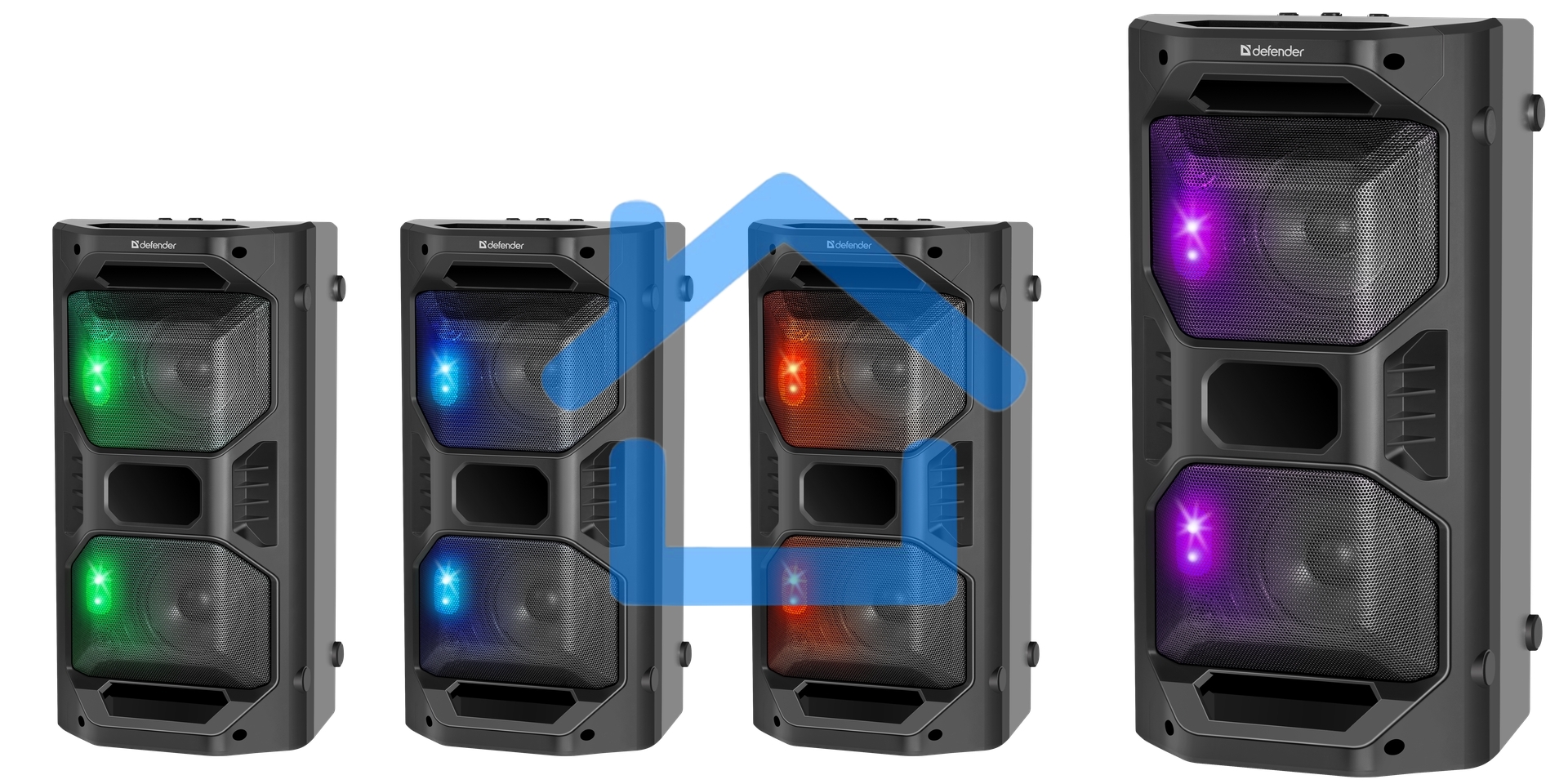 Портативная акустика Defender Rage 50 Вт Light/BT/FM/USB/LED/TWS черный