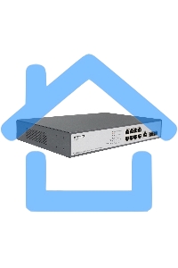 Коммутатор Managed L2 Switch 8x1000Base-T PoE, 2x1000Base-X SFP, PoE Budget 135W, RJ45 Console, 19