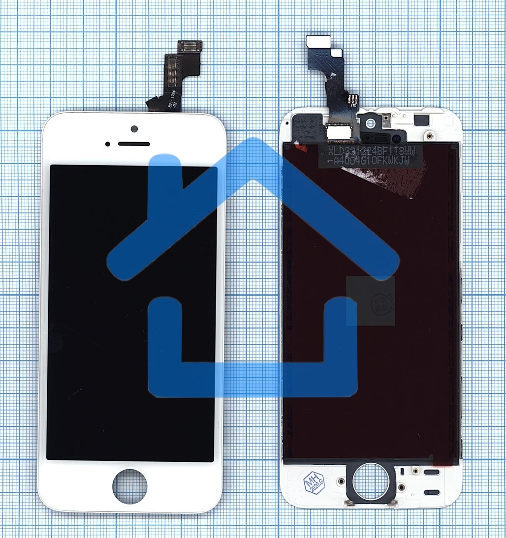 Дисплей для Apple iPhone 5S в сборе с тачскрином (AAA) белый