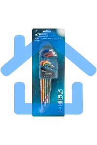 Набор ключей GROSS 16402имбусовых torx-tt 9шт: t10-t50 магнит s2 экстра-длин. хром/краска 9шт.