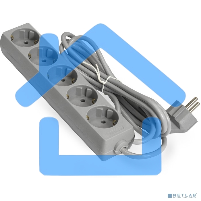 Сетевой фильтр ExeGate EX285826RUS ECE-5-5G (5 евророзетки с заземлением, 5м, серый)