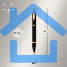 Ручка шариковая Parker IM Core K321 (CW1931666) Black GT M, синие чернила, подарочная коробка