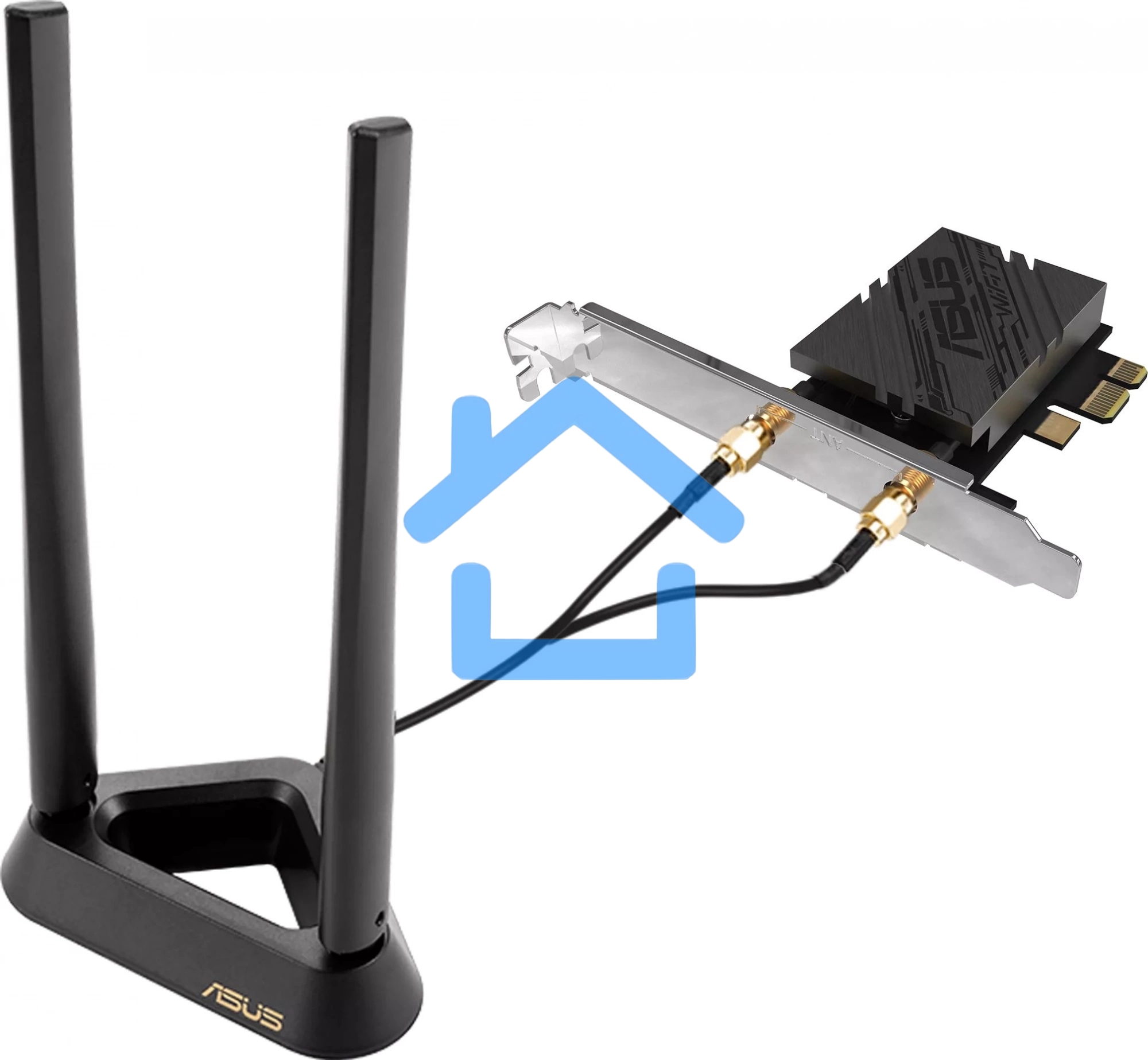 Сетевой адаптер Wi-Fi + Bluetooth Asus PCE-BE92BT BE9400 PCI Express (ант.внеш.несъем.) 2ант.
