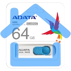 Флешка USB ADATA С008 (AC008-64G-RWE), 64 Gb, USB 2.0, R/W 15/5, белый/синий