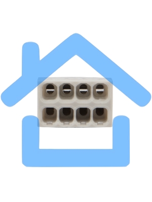 Экспресс-клемма Rexant СМК 2273-208, 8-проводная 0.5-2.5 мм², прозрачная (50 шт./уп.)