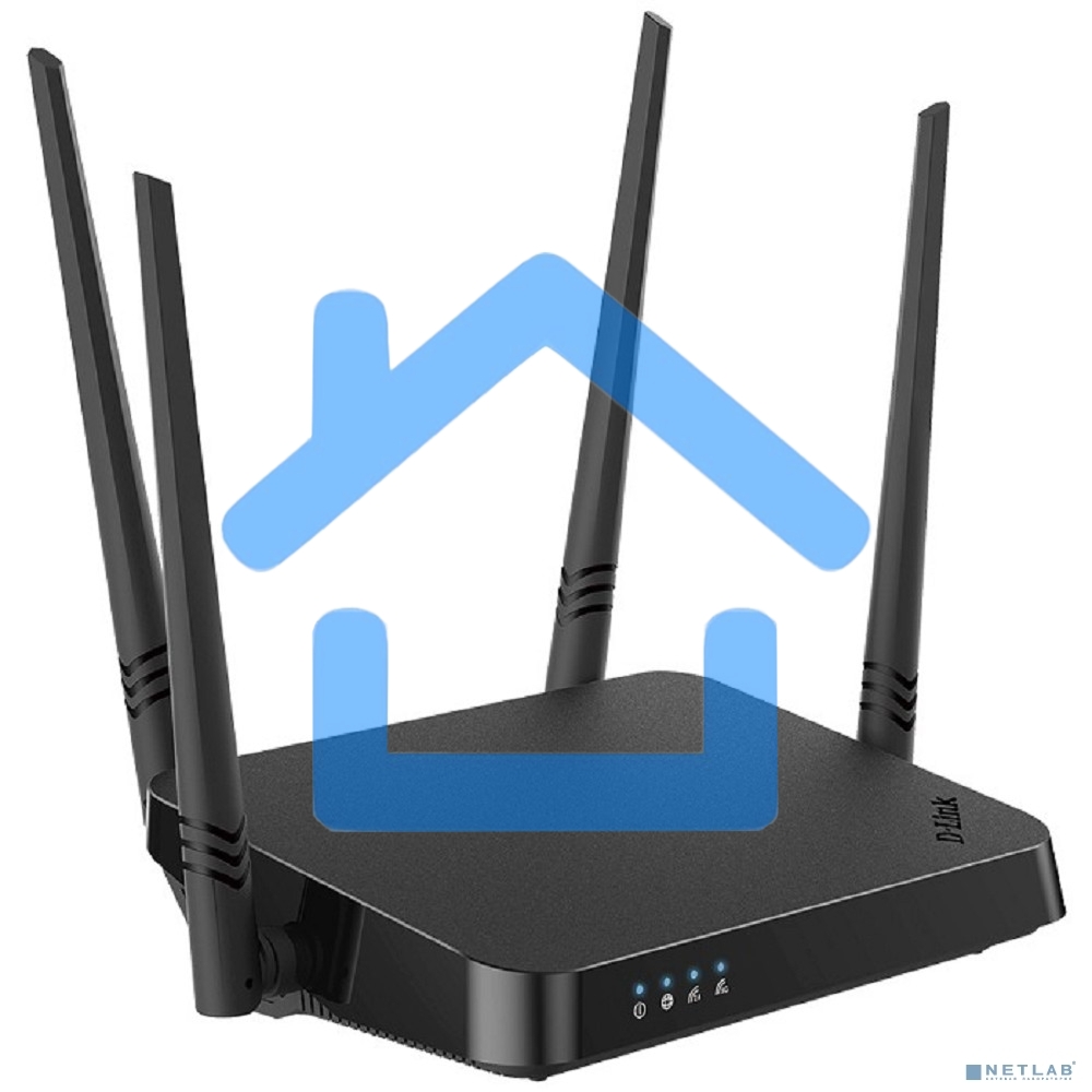 Роутер D-Link DIR-822/RU/E1A, Wireless AC1200 Dual-Band Router with 1 10/100Base-TX WAN port and 4 10/100Base-TX LAN ports.802.11b/g/n compatible, 802.11AC up to 866Mbps,1 10/100Base-TX WAN port, 4 10/100B