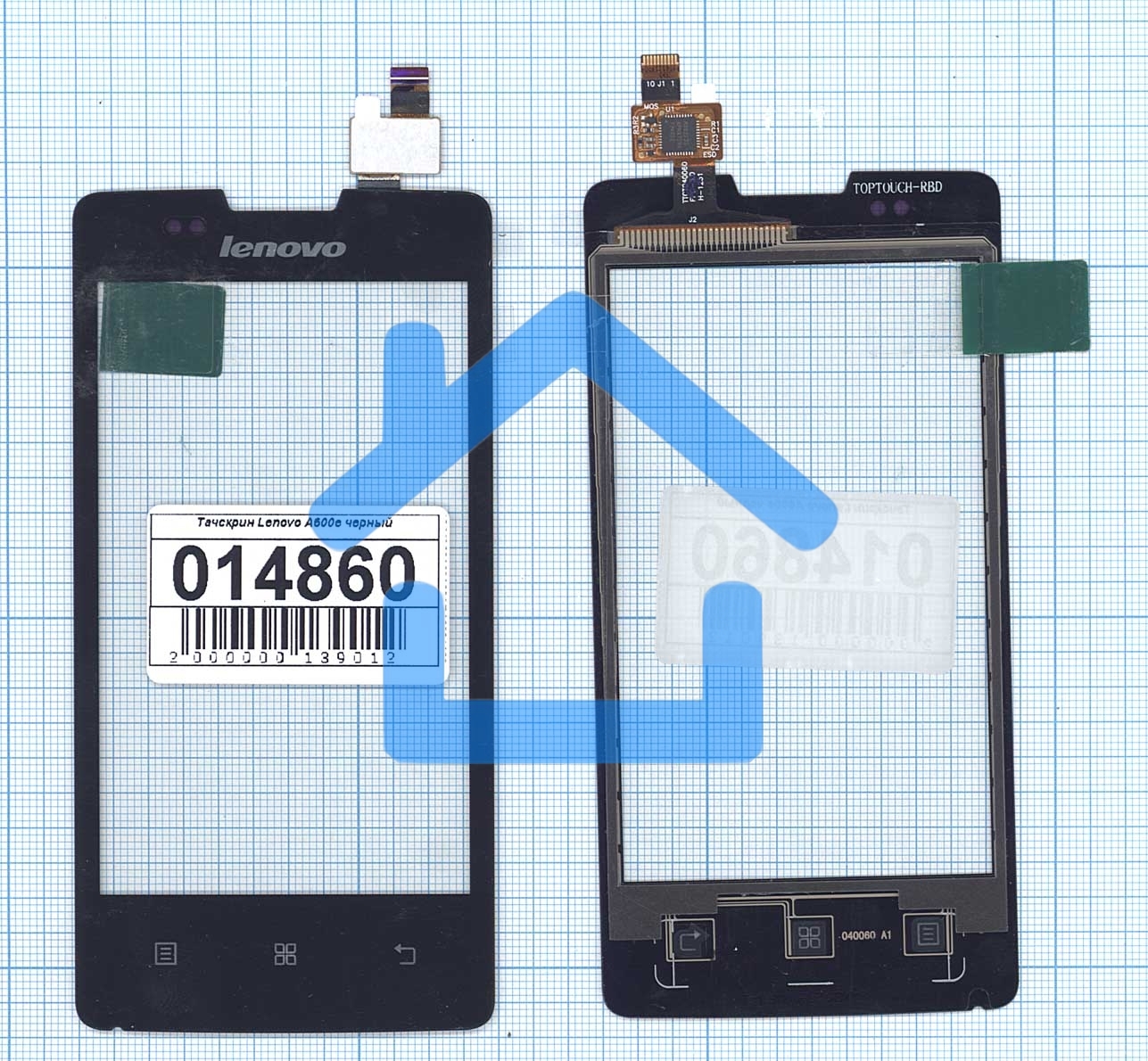 Сенсорное стекло (тачскрин) для Lenovo A600e, черный