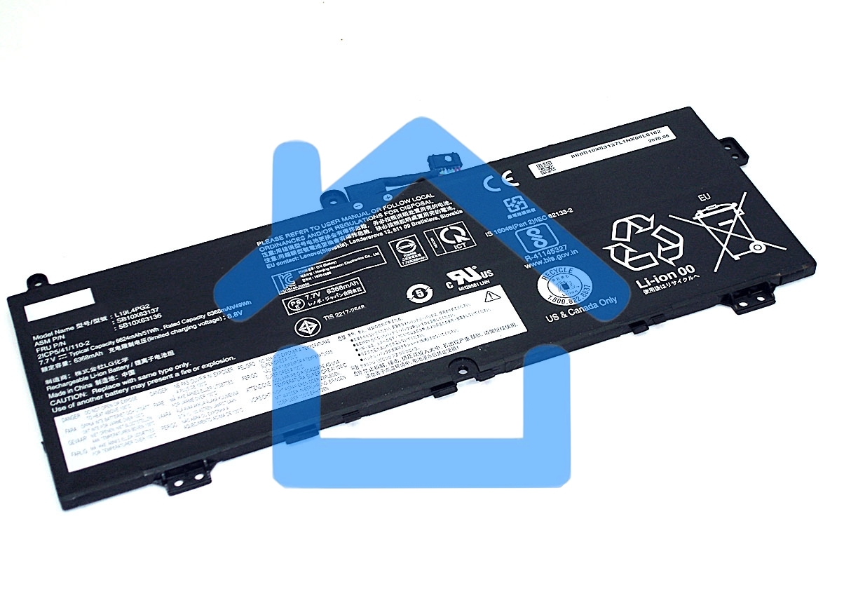 Аккумуляторная батарея для ноутбука Lenovo L19L4PG27.68V 6624mAh 51Wh Orig