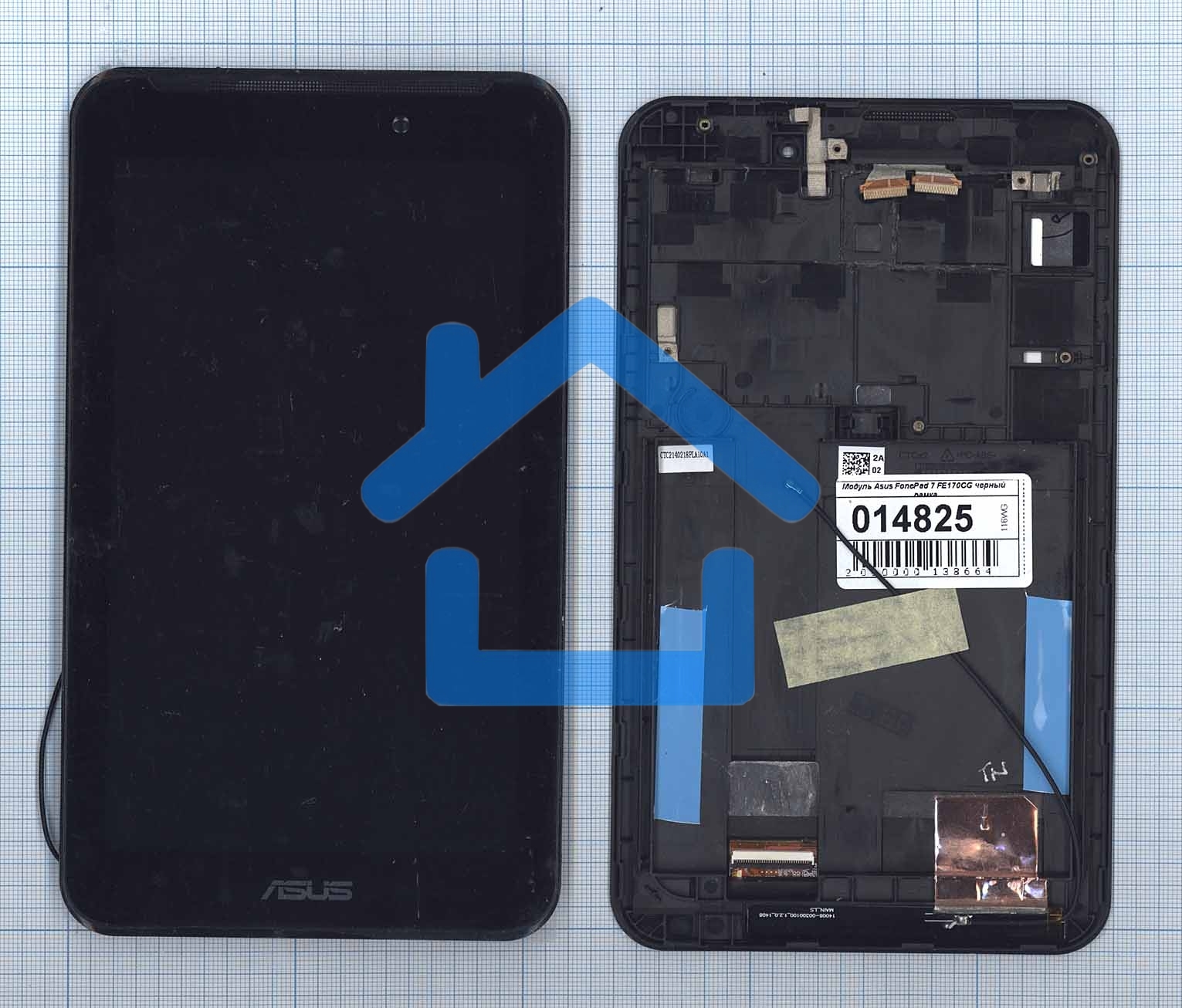 Модуль (матрица + тачскрин) для Asus Fonepad 7 FE170CG / MeMO Pad 7 ME170C черный с рамкой