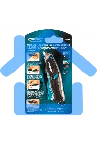 Нож,ремонтно-монтажный МИНИ.трехкомп. рук-ка,авто выброс/возврат лезвия,100мм, 2 з.л Gross