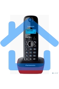 Телефон беспроводной (DECT) Panasonic KX-TG1611RUR (красный) АОН, Caller ID,12 мелодий звонка,подсветка дисплея,поиск трубки