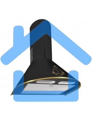 Вытяжка каминная Gefest ВО 1503 К73 черный/золотистый, 50 см, 1000 куб. м/ч, 78 дБ