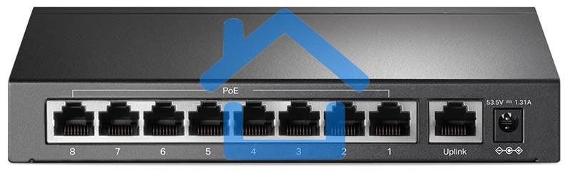 Коммутатор 9-port 10/100Mbps unmanaged switch with 8 PoE+ ports, compliant with 802.3af/at PoE, 65W PoE budget, support 250m Extend Mode, Priority mode and Isolation mode, desktop mount, plug and play.