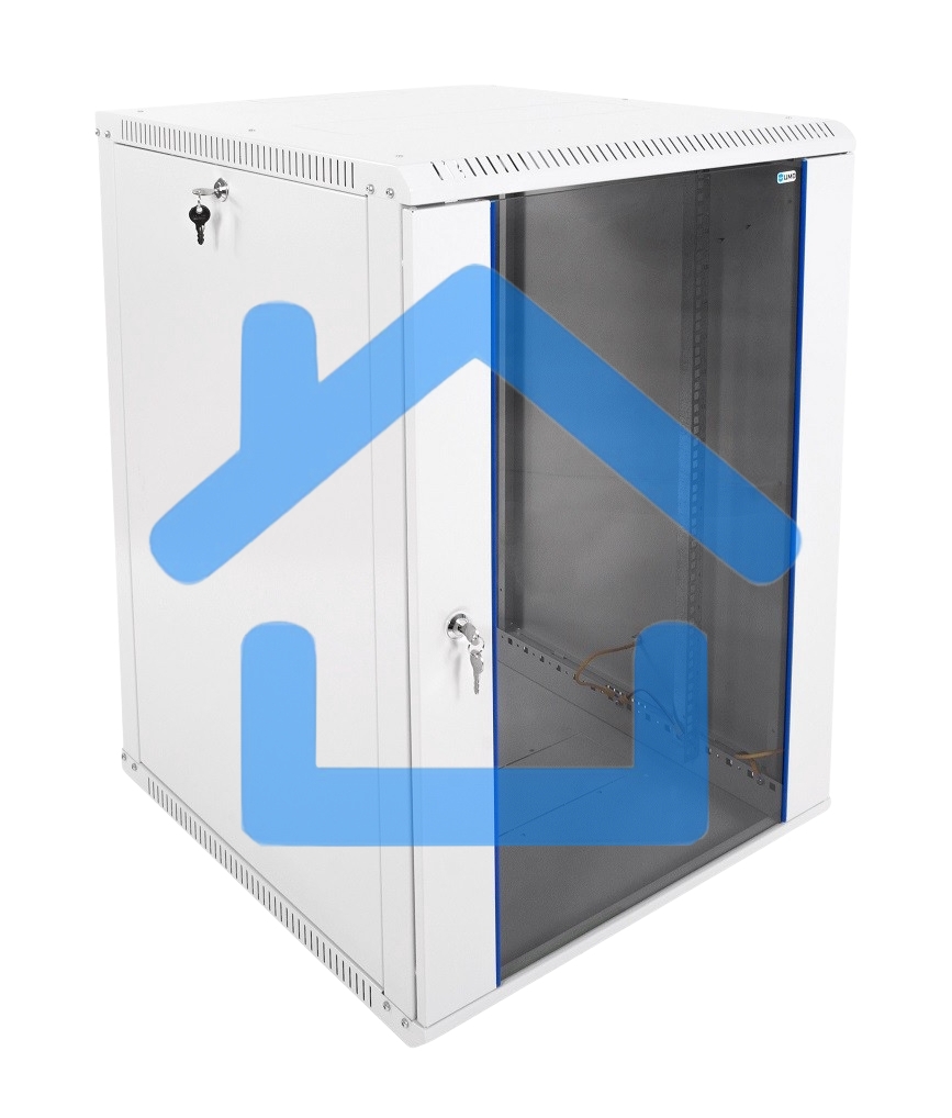 Шкаф телекомм. настенный разборный 15U (600х650) дверь стекло, черный