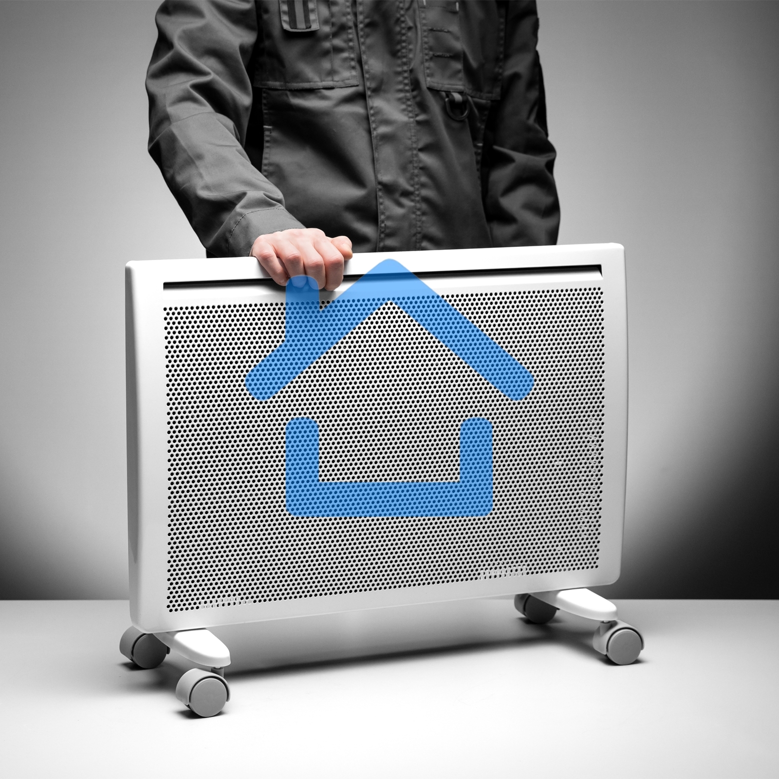 Конвектор гибридный Denzel HybridX-1500 белый, 1500 Вт, 25 м2, термостат, дисплей