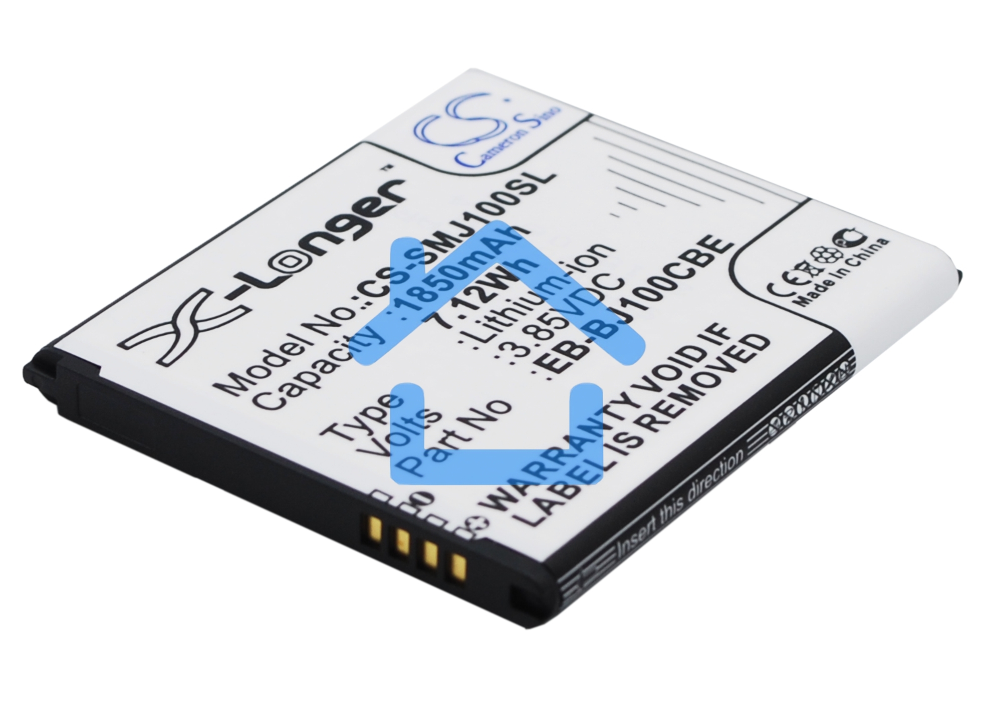 Аккумулятор CameronSino CS-SMJ100SL EB-BJ100BBE, EB-BJ100BCE для Samsung Galaxy J1 SM-J100F 3.85V / 1850mAh