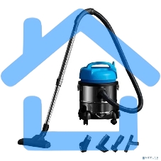 Пылесос Deerma DEM-TJ151W синий/серебристый, 250/1400 Вт, уборка сухая/влажная/сбор жидкости, пылесборник мешок/контейнер 21 л
