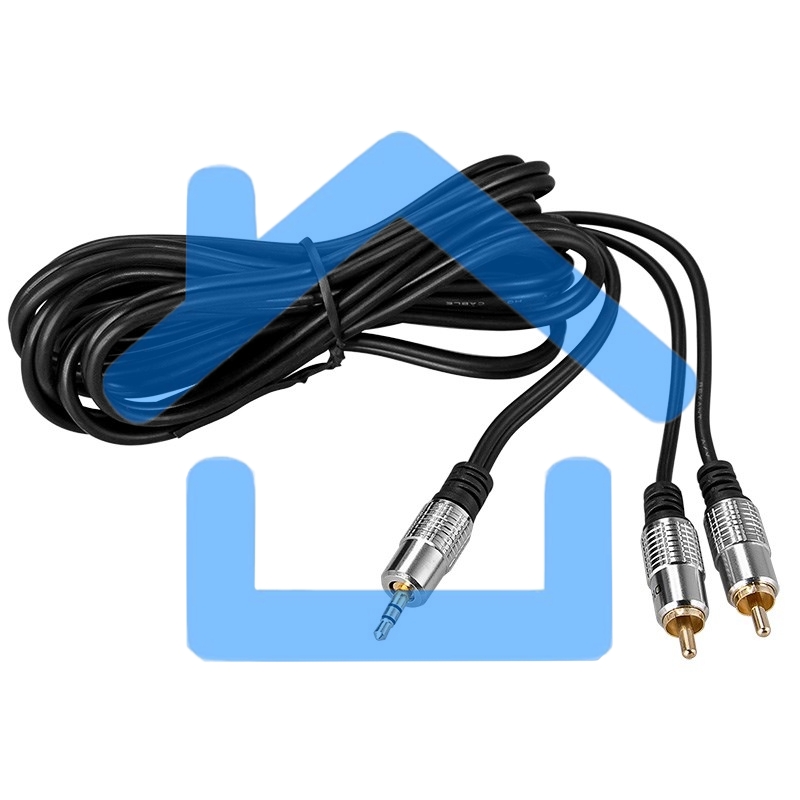Шнур Стерео 3,5 мм - 2 RCA, длина 3 метра (GOLD-металл) Rexant