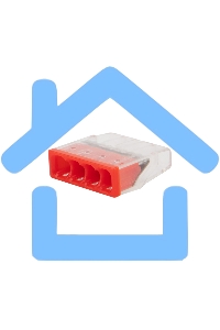 Экспресс-клемма Rexant СМК 2273-204, 4-проводная 0.5-2.5 мм², прозрачная (100 шт./уп.)