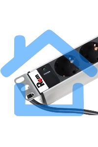 Блок розеток Rem-16 с инд., 9 Shuko, 16A, алюм., 19