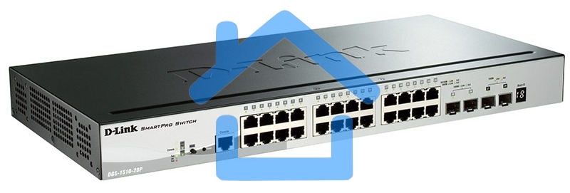 Сетевое оборудование D-Link DGS-1510-28P/A1A Управляемый стекируемый коммутатор SmartPro с 24 портами 10/100/1000Base-T с поддержкой PoE, 2 портами 1000Base-X SFP и 2 портами 10Gb,ase-X SFP+