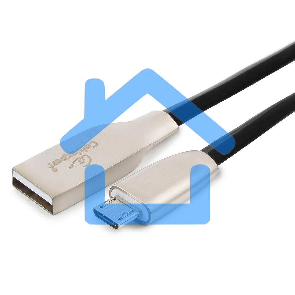 Кабель USB 2.0 Cablexpert CC-G-mUSB01Bk-0.5M, AM/microB, серия Gold, длина 0.5м, черный, блистер