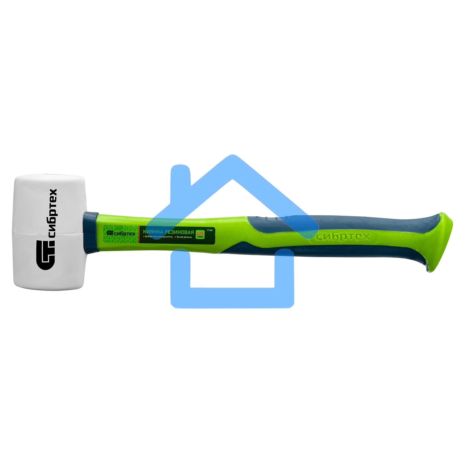 Киянка СИБРТЕХ резиновая, 225г белая резина, фибергласовая рукоятка 11166