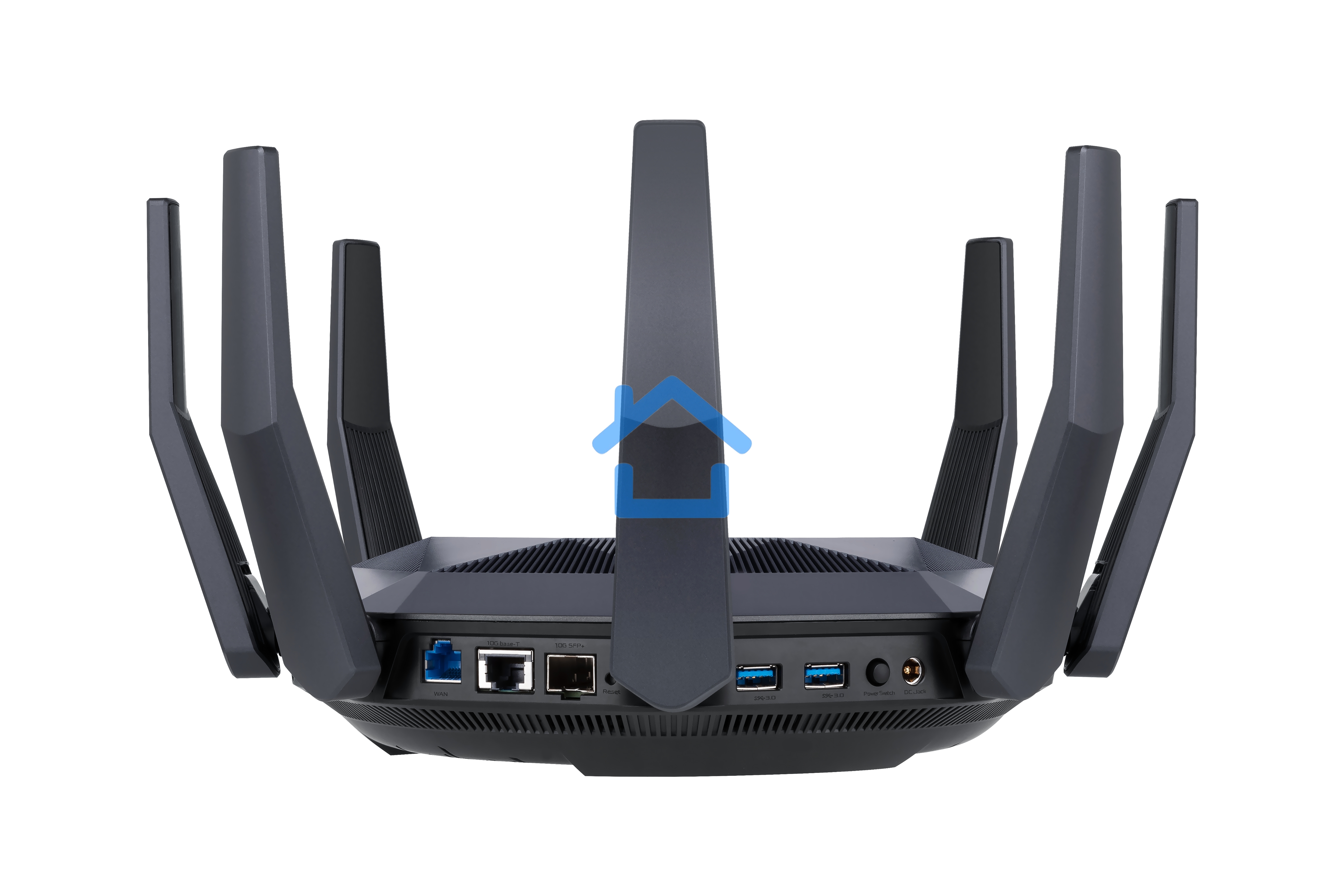 Роутер ASUS RT-AX89X, 802.11b/g/n/ac/ax, до 1148+4804 бит/c, 2,4 + 5 гГц, 8 антенны, USB, GbT LAN