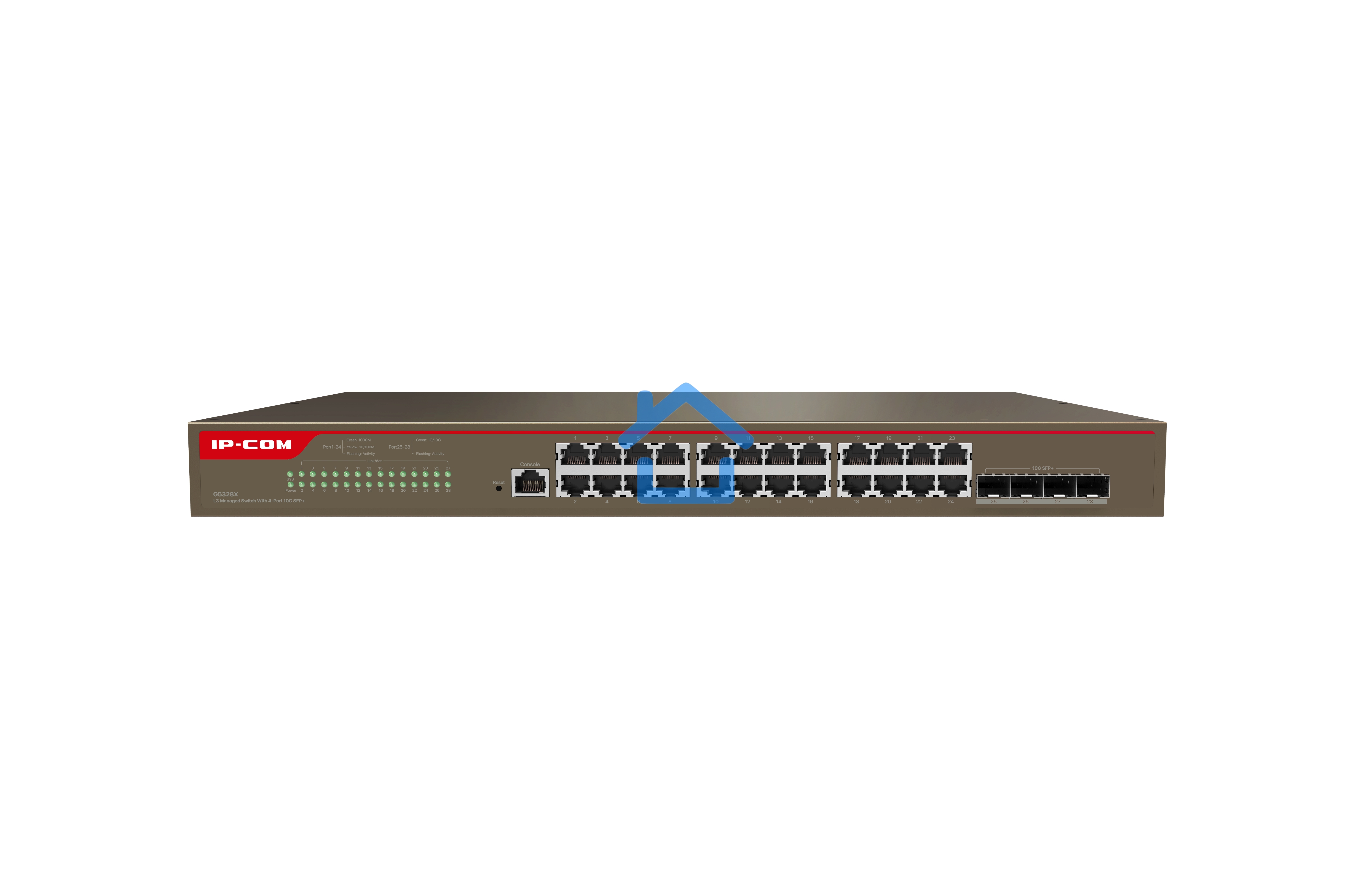 Коммутатор управляемый в стойку, 24*1Gbit RJ45, 4*SFP 10Gbit, console port IP-COM G5328X