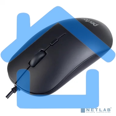 Мышь проводная Perfeo LUMP черный, 1600 dpi, USB, кнопки - 4