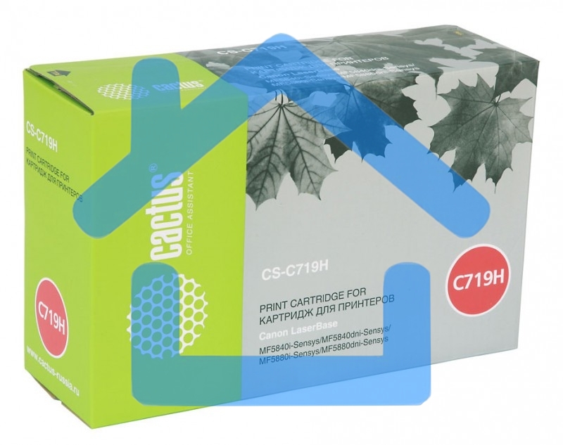 Картридж лазерный Cactus CS-C719H черный (6400 стр.) для Canon MF5840dni-Sensys/MF5880dni; LBP6300i/6650i
