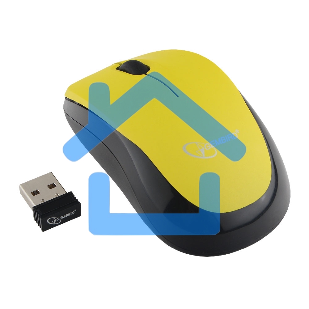 Мышь беспроводная Gembird MUSW-360-LM желтый, 1000 dpi, радиоканал, USB, кнопки - 3