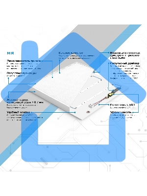 Светильник светодиодный универсальный Gauss LED ДВО 30 Вт MiR 3700 Лм 5000К 595х595х50 мм IP40 призма Guss