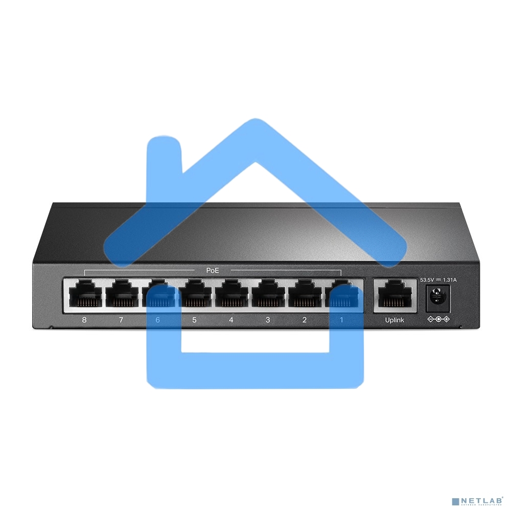 Коммутатор 9-port 10/100Mbps unmanaged switch with 8 PoE+ ports, compliant with 802.3af/at PoE, 65W PoE budget, support 250m Extend Mode, Priority mode and Isolation mode, desktop mount, plug and play.
