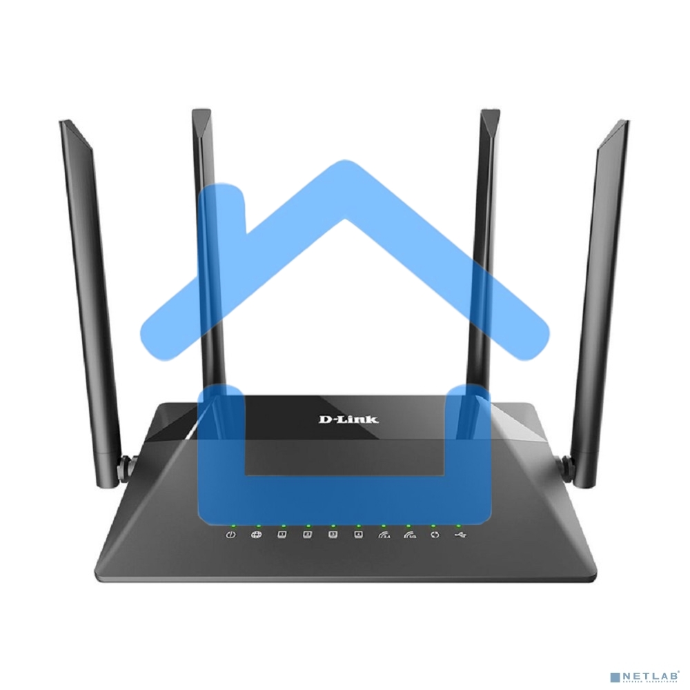 Беспроводной двухдиапазонный гигабитный маршрутизатор D-Link DIR-853/URU/R3A AC1300 Wave 2 с поддержкой технологии MU-MIMO, 3G/LTE и USB-портом 3.0