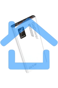 Портативный аккумулятор GoPower PB03-10 10000mAh 3.0A 22.5W 2USB/Type-C белый (1/50)