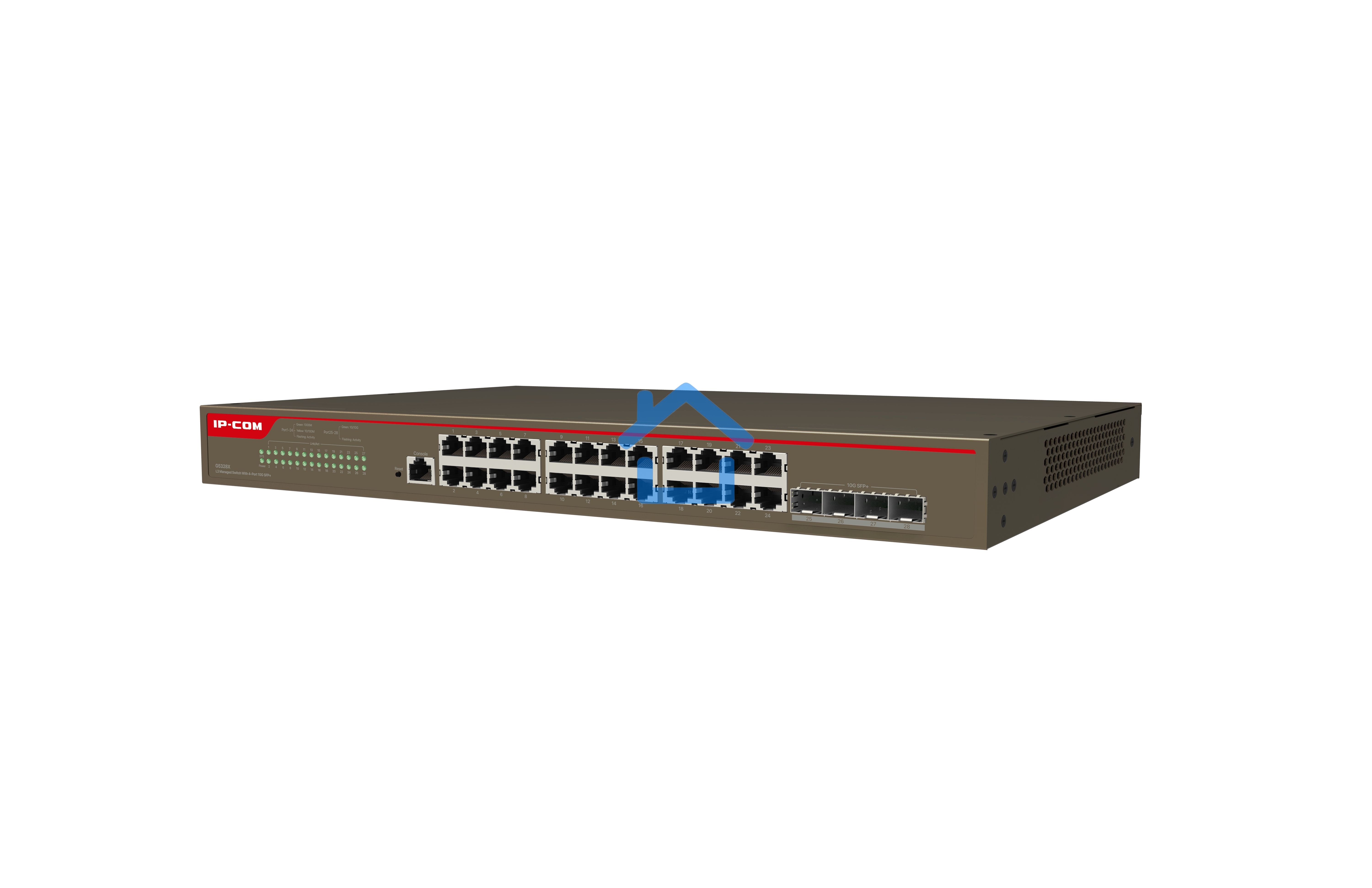 Коммутатор управляемый в стойку, 24*1Gbit RJ45, 4*SFP 10Gbit, console port IP-COM G5328X